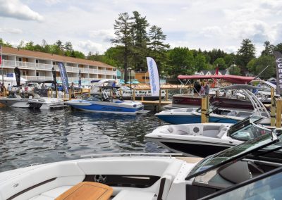 Speedboats on the docks.