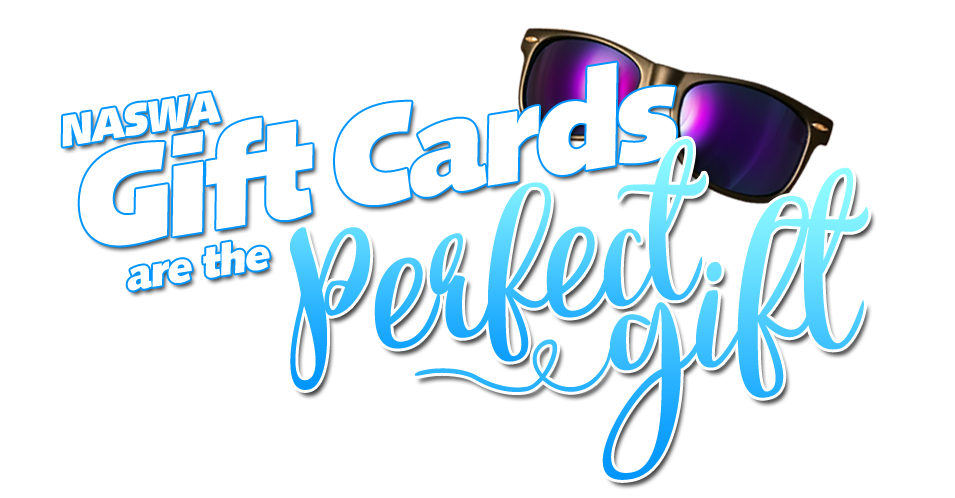 Text: NASWA Gift Cards are the perfect gift.